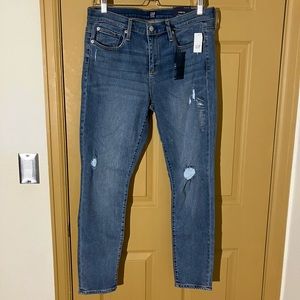 Gap true skinny tight stretch jeans distressed fall staple stretchy 31 10